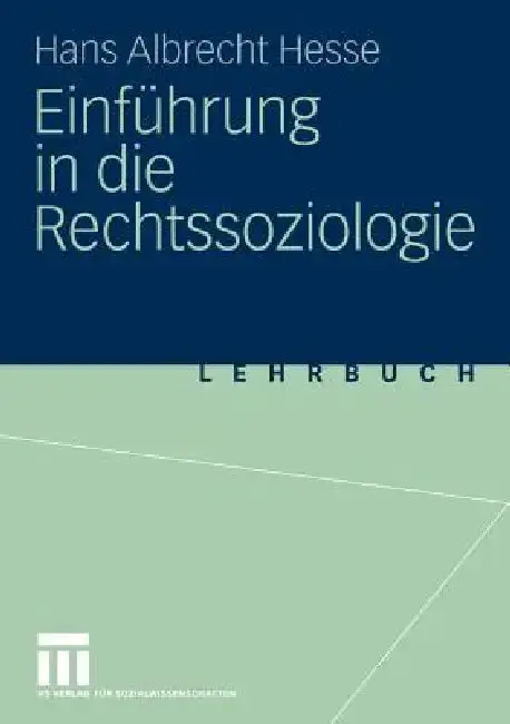 Cover of Einführung in Die Rechtssoziologie