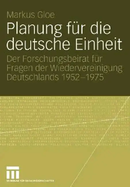 Cover of Planung Für Die Deutsche Einheit