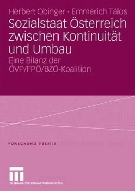 Cover of Sozialstaat Österreich Zwischen Kontinuität Und Umbau
