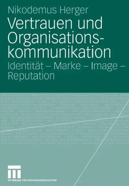 Cover of Vertrauen Und Organisationskommunikation