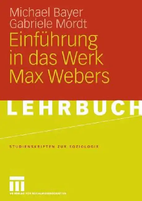 Cover of Einführung in Das Werk Max Webers