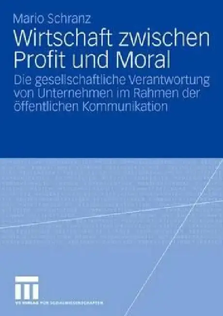 Cover of Wirtschaft Zwischen Profit Und Moral