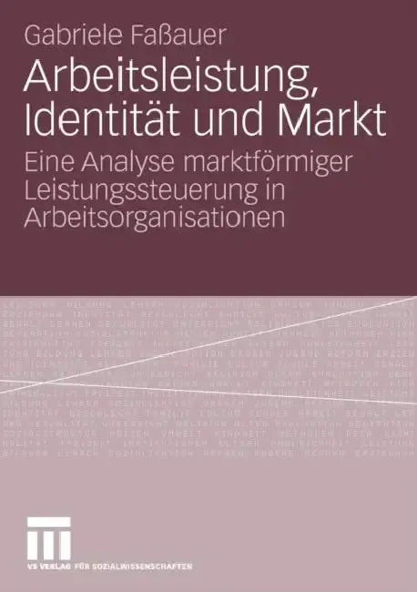 Cover of Arbeitsleistung, Identität Und Markt