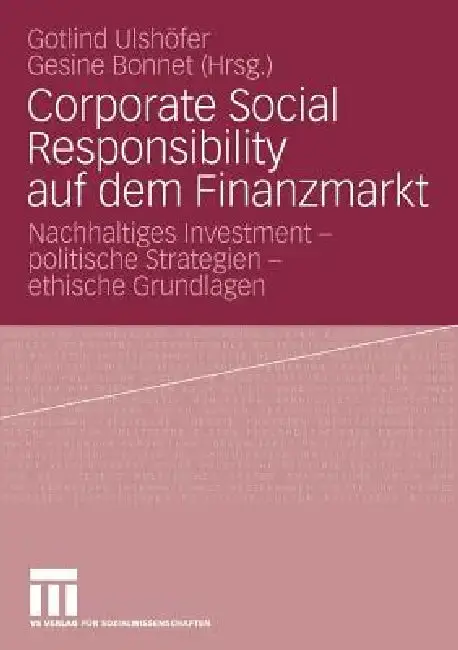 Cover of Corporate Social Responsibility Auf Dem Finanzmarkt