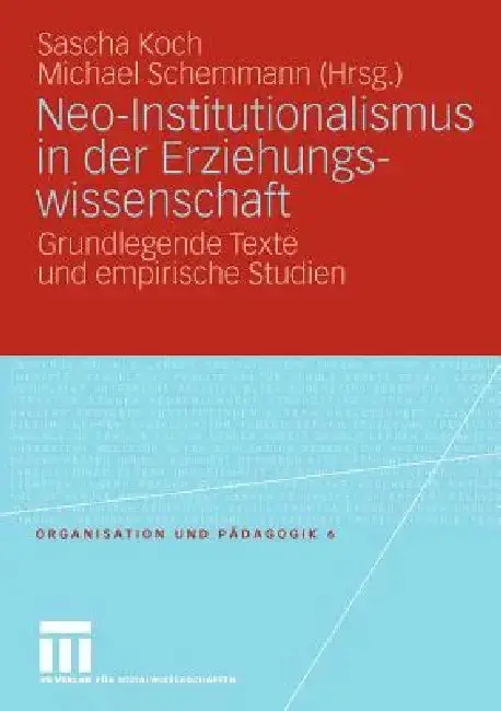 Cover of Neo-Institutionalismus in Der Erziehungswissenschaft