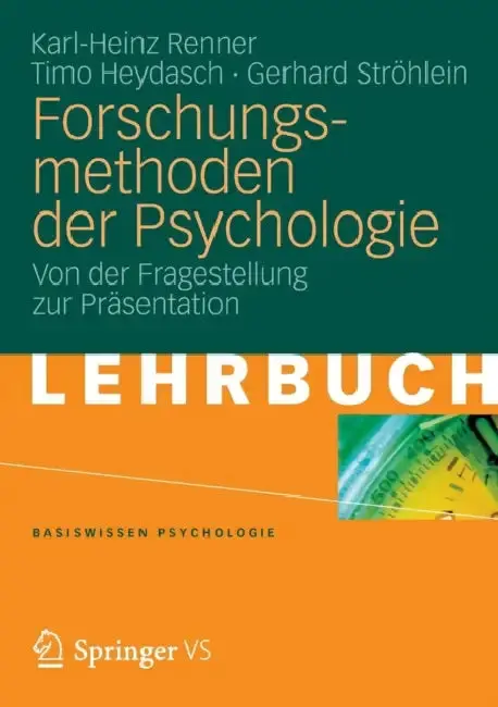 Cover of Forschungsmethoden Der Psychologie