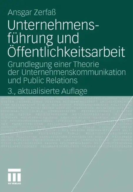 Cover of Unternehmensführung Und Öffentlichkeitsarbeit