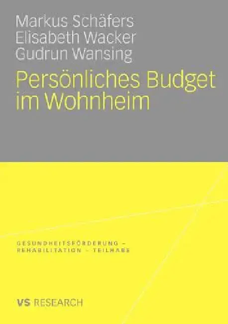 Cover of Persönliches Budget Im Wohnheim