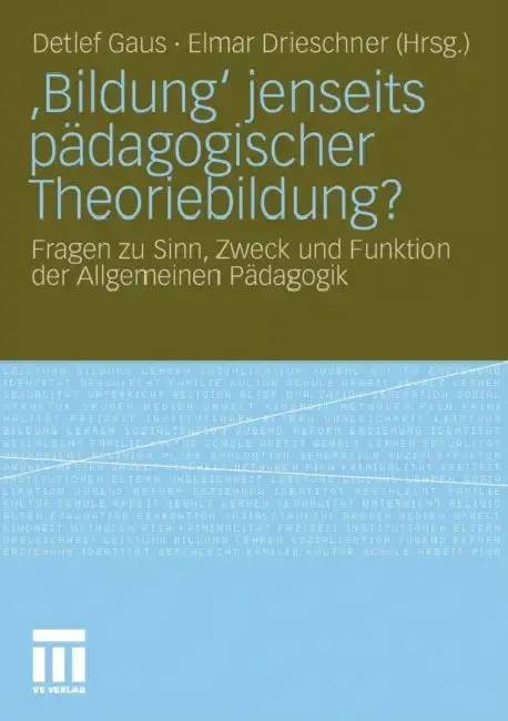 Cover of 'Bildung' Jenseits Pädagogischer Theoriebildung?