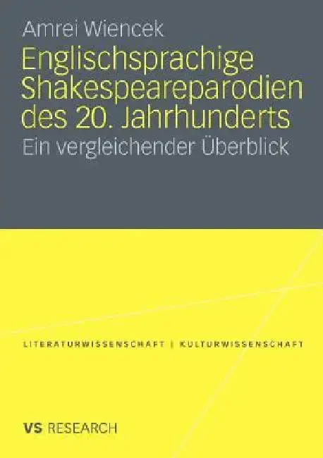 Cover of Englischsprachige Shakespeareparodien Des 20. Jahrhunderts