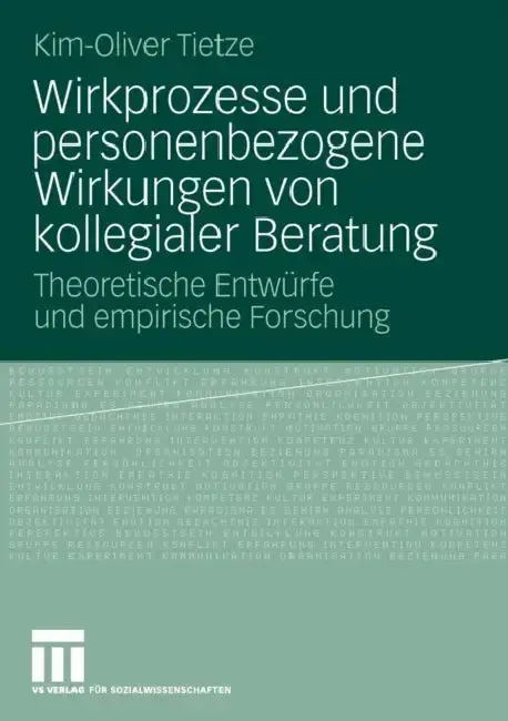 Cover of Wirkprozesse Und Personenbezogene Wirkungen Von Kollegialer Beratung