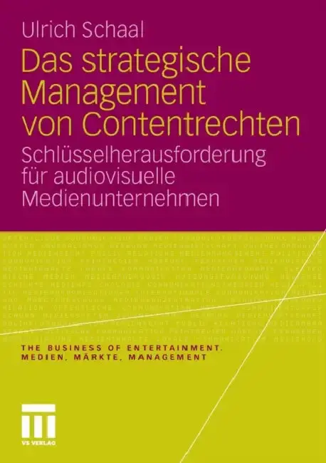 Cover of Das Strategische Management Von Contentrechten