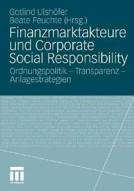 Cover of Finanzmarktakteure Und Corporate Social Responsibility