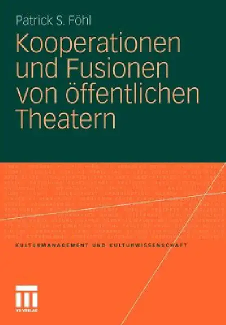Cover of Kooperationen Und Fusionen Von Öffentlichen Theatern