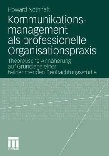 Cover of Kommunikationsmanagement ALS Professionelle Organisationspraxis