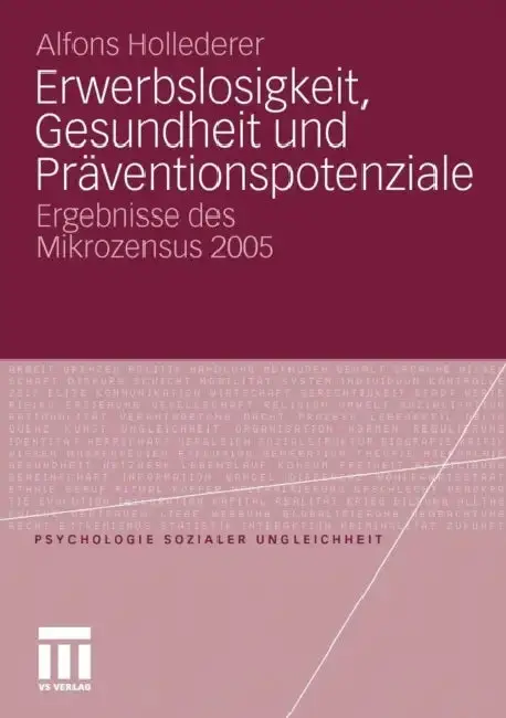 Cover of Erwerbslosigkeit, Gesundheit Und Präventionspotenziale