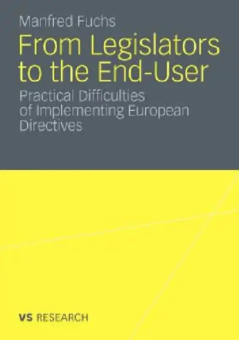 Cover of From Legislators to the End-User