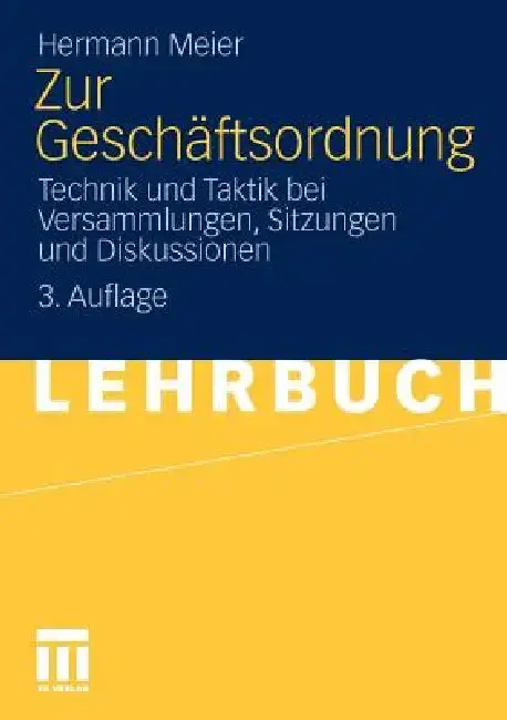 Cover of Zur Geschäftsordnung