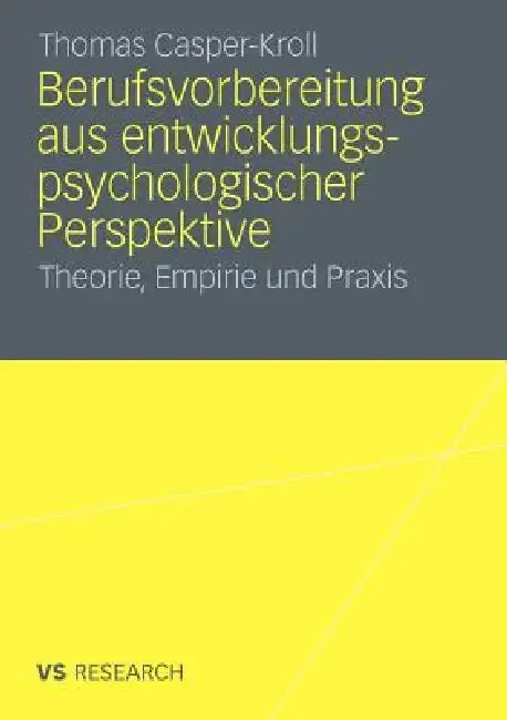 Cover of Berufsvorbereitung Aus Entwicklungspsychologischer Perspektive