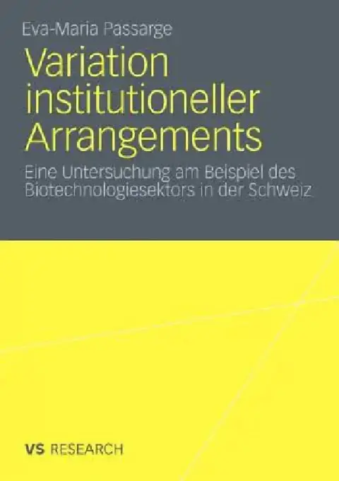 Cover of Variation Institutioneller Arrangements