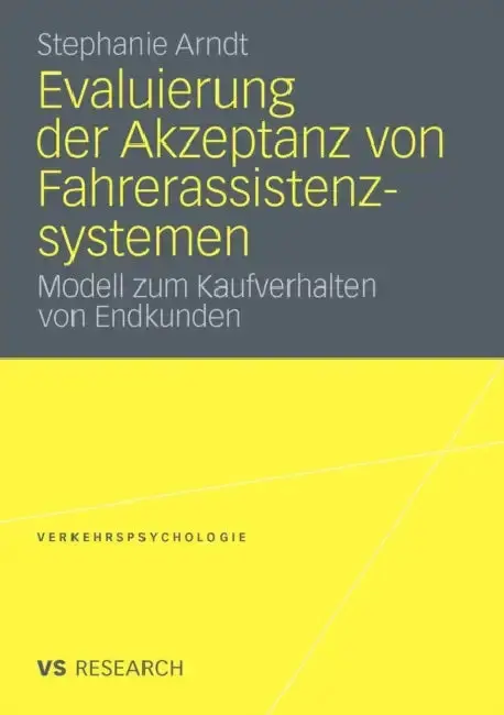 Cover of Evaluierung Der Akzeptanz Von Fahrerassistenzsystemen