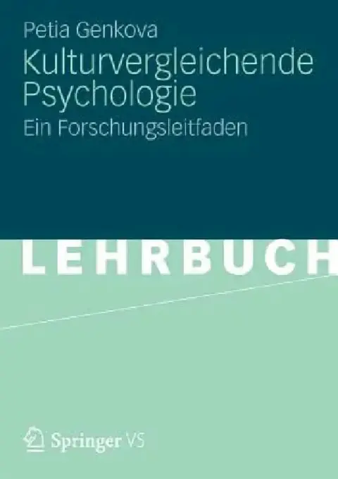 Cover of Kulturvergleichende Psychologie