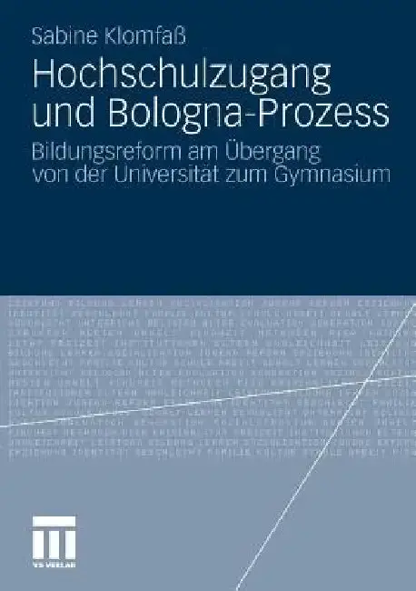 Cover of Hochschulzugang Und Bologna-Prozess