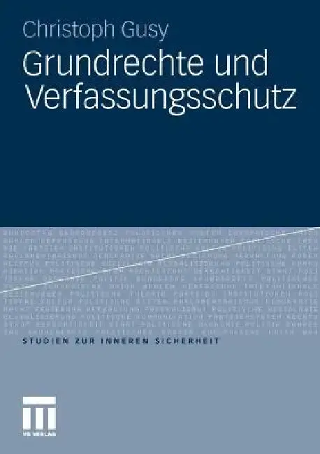 Cover of Grundrechte Und Verfassungsschutz