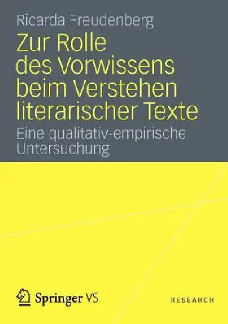 Cover of Zur Rolle Des Vorwissens Beim Verstehen Literarischer Texte