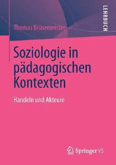 Cover of Soziologie in Pädagogischen Kontexten