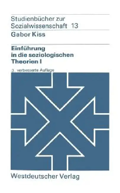 Cover of Einführung in Die Soziologischen Theorien I