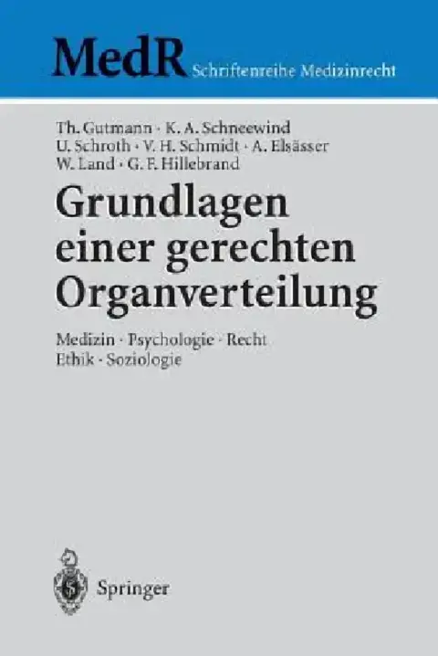 Cover of Grundlagen Einer Gerechten Organverteilung