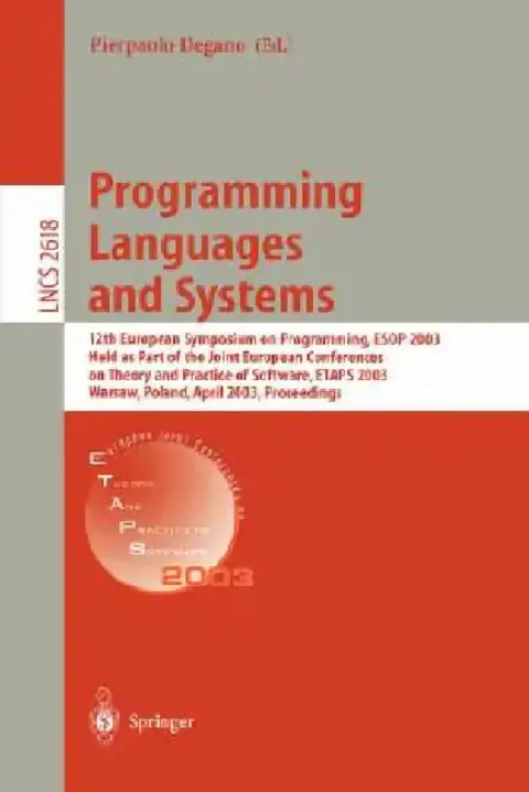 Cover of Programming Languages and Systems