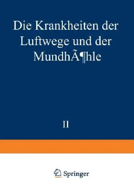 Cover of Die Krankheiten Der Luftwege Und Der Mundhöhle