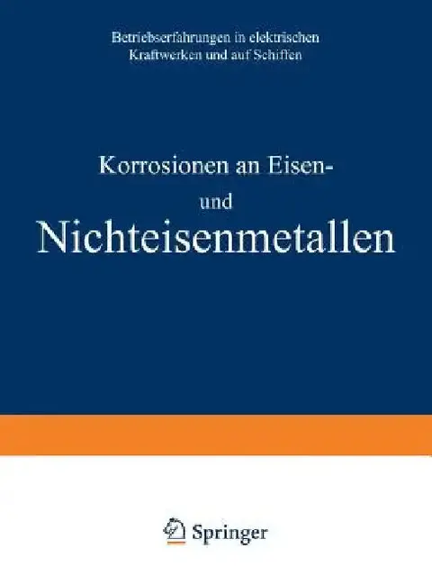 Cover of Korrosionen an Eisen Und Nichteisenmetallen