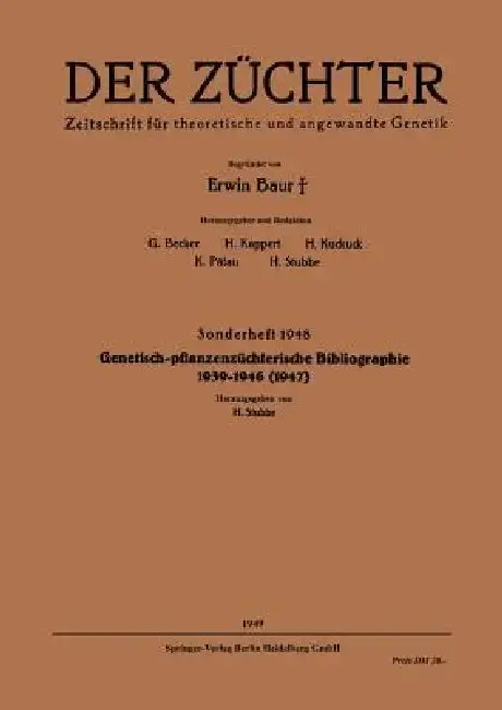 Cover of Genetisch-Pflanzenzüchterische Bibliographie 1939-1946(1947)