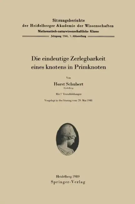 Cover of Die Eindeutige Zerlegbarkeit Eines Knotens in Primknoten