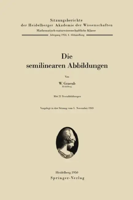 Cover of Die Semilinearen Abbildungen