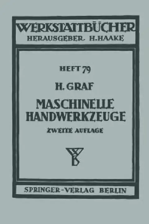 Cover of Maschinelle Handwerkzeuge