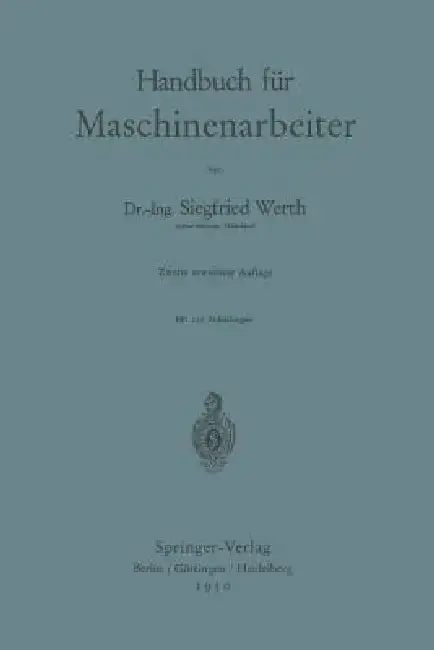 Cover of Handbuch Für Maschinenarbeiter