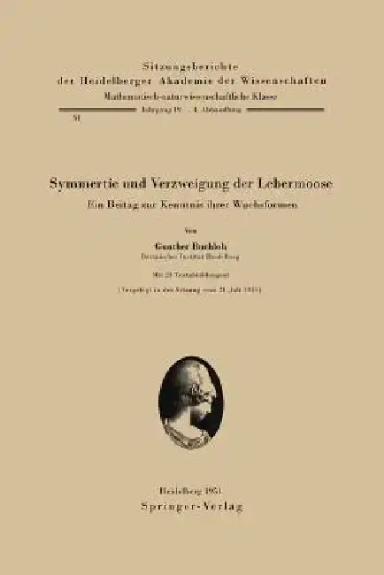 Cover of Symmetrie Und Verzweigung Der Lebermoose