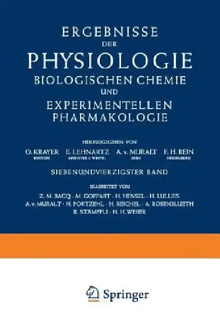 Cover of Ergebnisse Der Physiologie Biologischen Chemie Und Experimentellen Pharmakologie