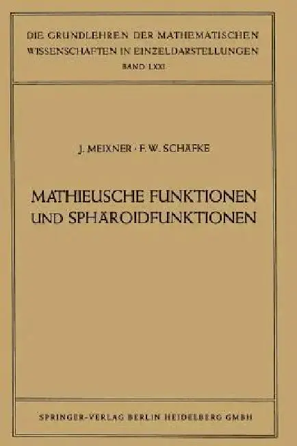 Cover of Mathieusche Funktionen Und Sphäroidfunktionen