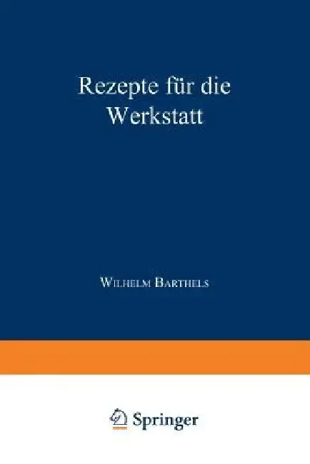 Cover of Rezepte Für Die Werkstatt