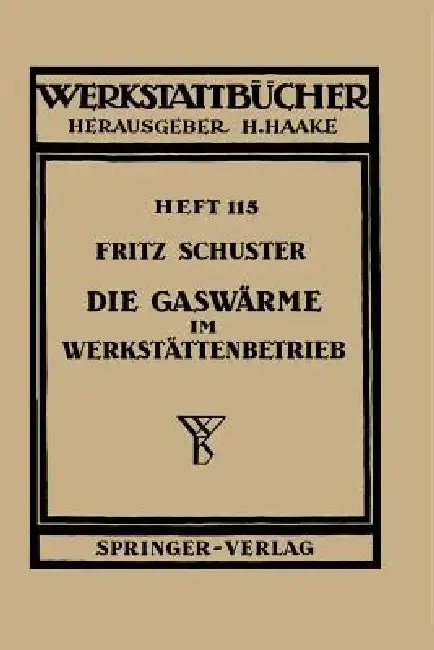 Cover of Die Gaswärme Im Werkstättenbetrieb