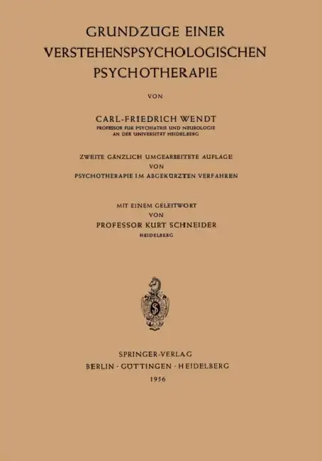 Cover of Grundzüge Einer Verstehenspsychologischen Psychotherapie