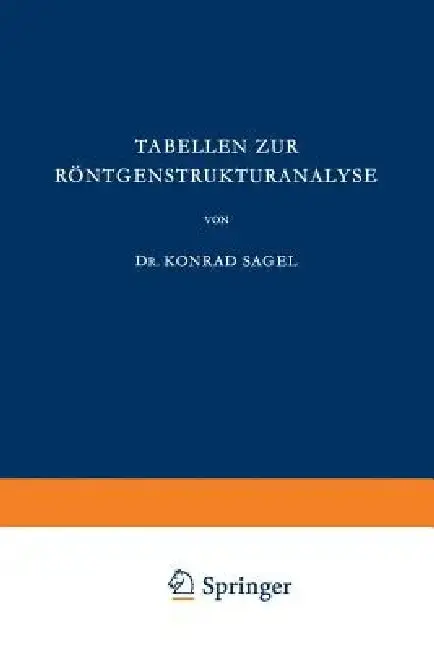 Cover of Tabellen Zur Röntgenstrukturanalyse
