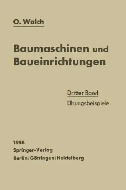 Cover of Baumaschinen Und Baueinrichtungen