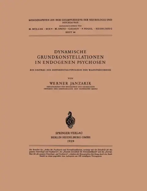 Cover of Dynamische Grundkonstellationen in Endogenen Psychosen