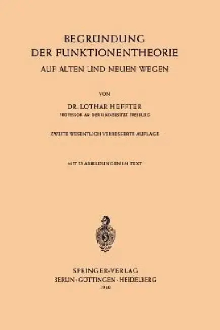 Cover of Begründung Der Funktionentheorie
